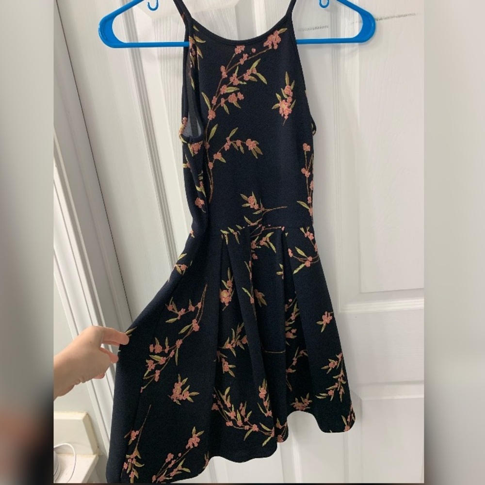 Pleated skater floral dress